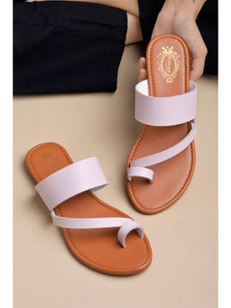 Shoetopia - Stylish Side Buckle Detailed Lavender Flats