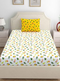 Home Ecstasy - Cotton Bedsheet with 1 Pillow Cover - Multi-Color (Single)