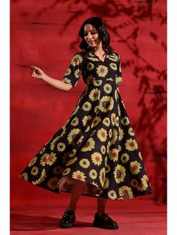 DIMPLE DESIGN STUDIO - Sunflower Midi Shirt Dress