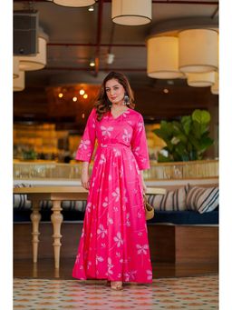 DIMPLE DESIGN STUDIO - Pink Chestnut Cotton Maxi Dress