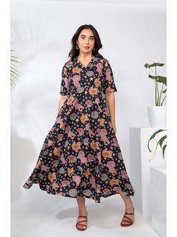 DIMPLE DESIGN STUDIO - Multicolor Cotton Midi Shirt Dress