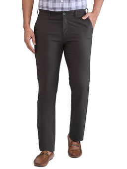 ColorPlus - Slim Fit Solid Black Casual Trouser