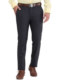 Park Avenue - Super Slim Fit Checkered Dark Grey Formal Trouser