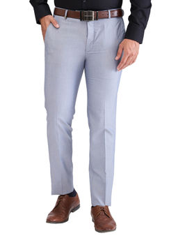 Park Avenue - Super Slim Fit Solid Medium Grey Formal Trouser