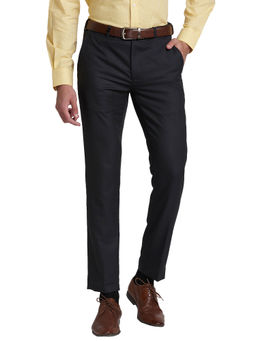 Park Avenue - Super Slim Fit Solid Dark Grey Formal Trouser
