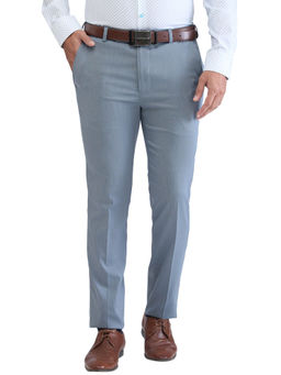 Park Avenue - Super Slim Fit Solid Medium Blue Formal Trouser