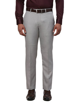 Park Avenue - Regular Fit Checkered Medium Grey Formal Trouser