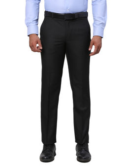 Park Avenue - Regular Fit Checkered Dark Charcoal Formal Trouser