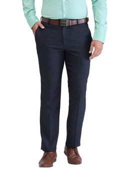 Park Avenue - Regular Fit Solid Fancy Teal Formal Trouser