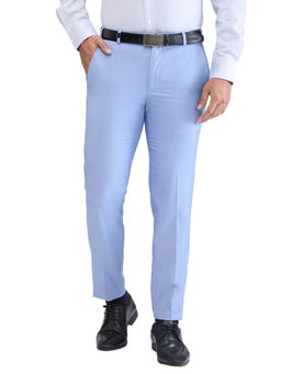Park Avenue - Super Slim Fit Solid Dark Blue Formal Trouser