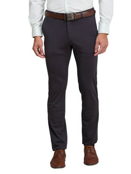Raymond - Slim Fit Solid Dark Grey Formal Trouser