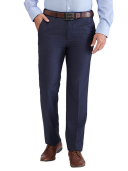 Raymond - Contemporary Fit Solid Dark Blue Formal Trouser