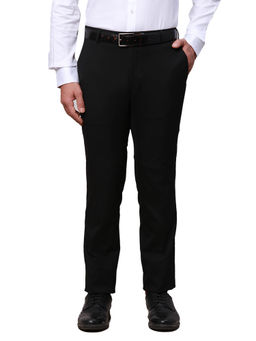 Raymond - Slim Fit Solid Black Formal Trouser