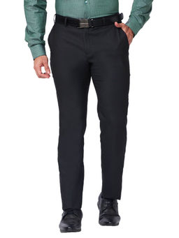 Raymond - Slim Fit Checkered Black Formal Trouser