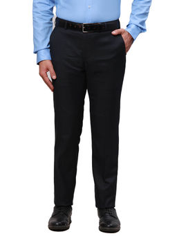 Raymond - Slim Fit Checks Black Formal Trouser
