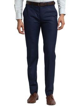 Raymond - Contemporary Fit Solid Dark Blue Formal Trouser