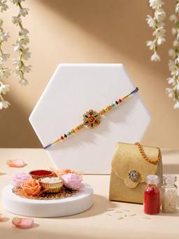 ADIVA - Handmade Om Floral Rakhi Gift Set
