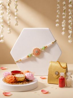 ADIVA - Handmade Pink Floral Rakhi Gift Set