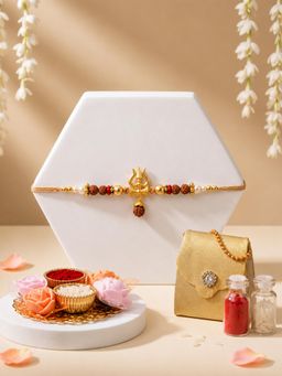 ADIVA - Trishul Rudraksha Rakhi Gift Set