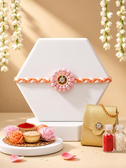ADIVA - Pink Floral Designer Rakhi Gift Set