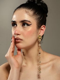 VENI - Gold-Plated Tasselled Circular Shaped Drop Earrings