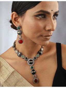 VENI - Gold-Plated Oxidised Jewellery Set