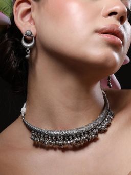 VENI - Silver-Plated Oxidised Jewellery Set