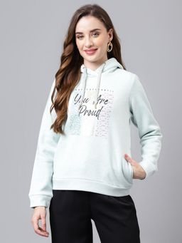 Latin Quarters - Green Hooded Full Sleeves Sweatshirts For Casual