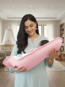 Baby Moo - 2-in-1 Ergonomic Baby Carrier & Feeding Pillow - Pink