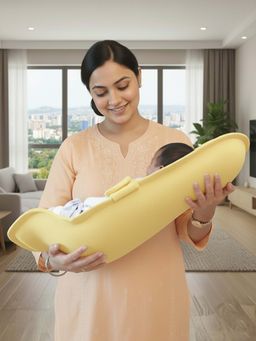 Baby Moo - 2-in-1 Ergonomic Baby Carrier & Feeding Pillow - Yellow