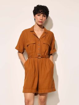 ONLY - Women Regular Fit Brown Playsuit