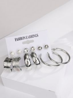 Yellow Chimes - Silver Plated Hoop and Stud Set