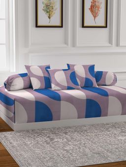 ARRABI - Multi-Color Graphic TC Cotton Blend Diwan Set of 6 (Double)