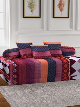 ARRABI - Multi-Color Indian TC Cotton Blend Diwan Set of 6 (Double)