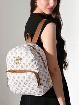 Lavie Signature - Womens Off White Printed Conway Backpack (M)