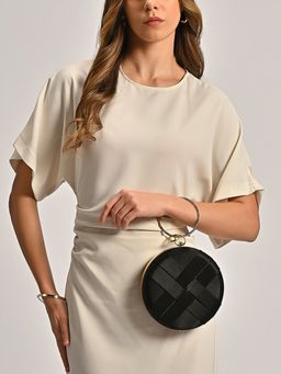 Lavie Signature - Black Womens Orem Circle Frame Clutch (M)