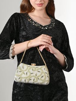 Lavie Signature - White Womens Trenton Handle Frame Clutch (L)