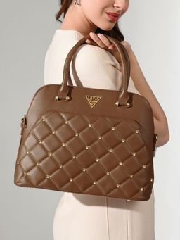 Lavie Signature - Tan Womens Stud Elko Satchel Bag (M)