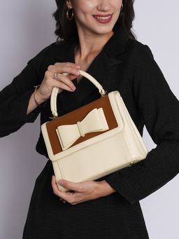 Lavie Signature - Womens Off White LS Elgin Flap Satchel Bag (M)