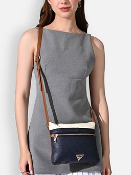 Lavie Signature - Navy Blue Womens Galax Colorblock Sling Bag (S)
