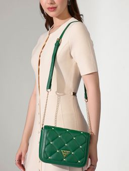 Lavie Signature - Green Womens Stud Morono Sling Bag (S)