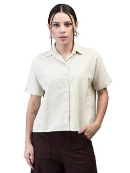 WOODS - Beige Solid Shirt