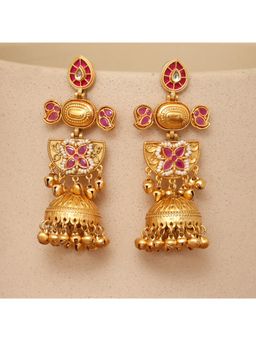 Beryachi - Aaradhya Designer Kundan Jhumka - Pink