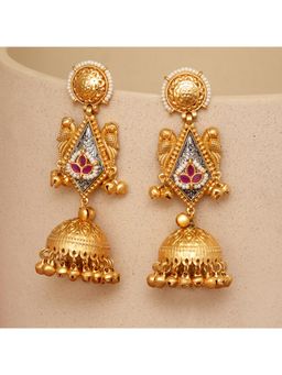 Beryachi - Vaishnavi Kundan Jhumka Earrings - Pink