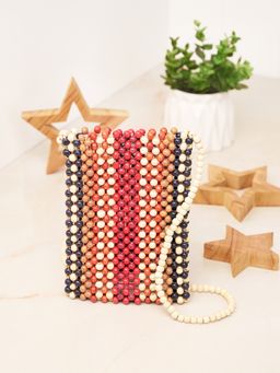 Accessorize London - Womens Multi Theon Wooden Beaded Phone Bag