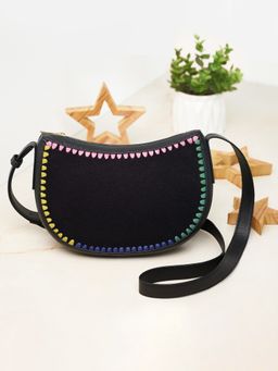 Accessorize London - Womens Black Clay Stitch Cross-Body Bag