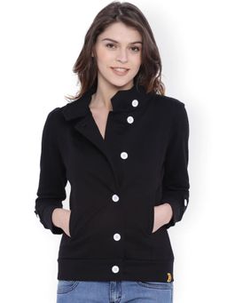 Campus Sutra - Black Solid Jacket
