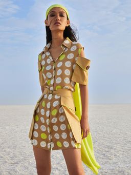 CRIMSOUNE CLUB - Nikhil Thampi Beige Shirt Dress