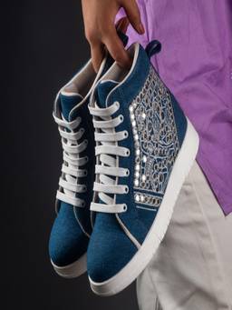 RETTROSE - Aarsi Banjara High-Ankle Sneakers Blue