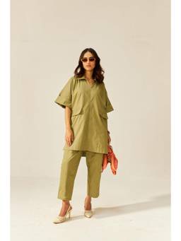 Gahan - Womens Green Viscose Blend Solid Straight Kurta With Pant
